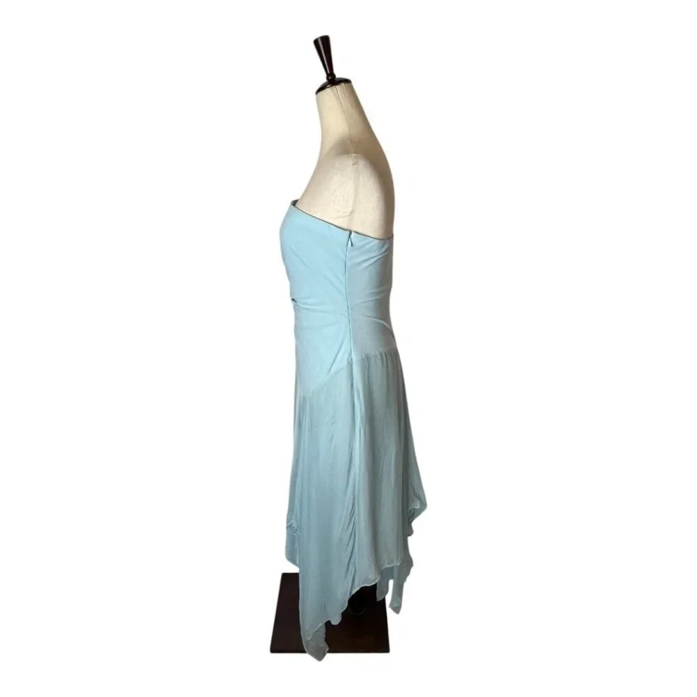 Bec+Bridge‎ Dress Women 10 Dolphin Blue  Elzette Strapless Asymmetric Midi NWT